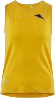Klättermusen Tanktop Fafne Dames Tencel/merinowol Geel Maat M