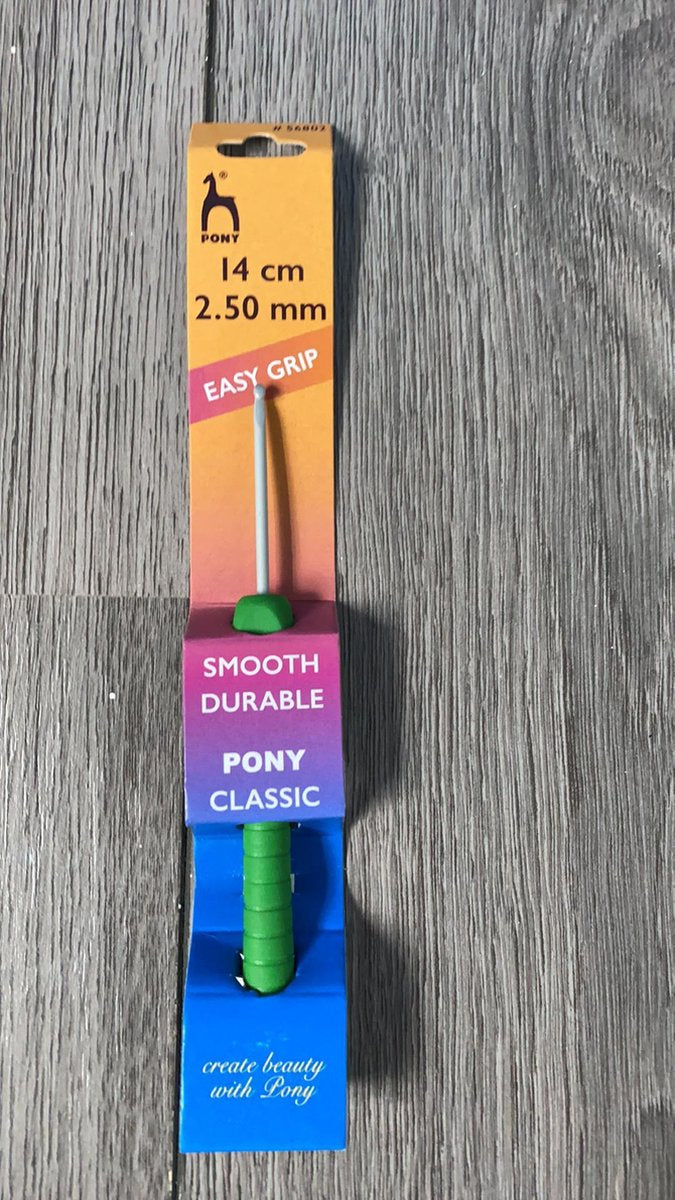 Pony - easy grip / soft grip haaknaalden - 1 stuks met haaknaald dikte 2