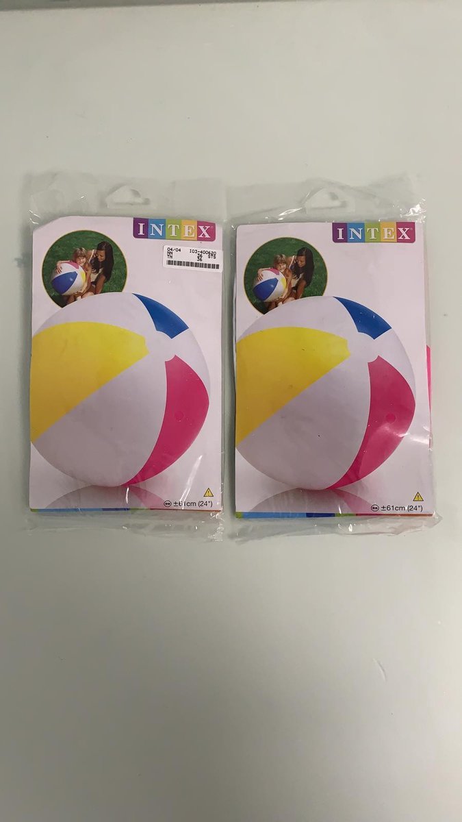 Opblaas strandbal - twee stuks