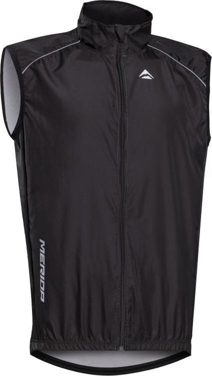 WINDVEST MOUWLOOS LIGHTWEIGHT 3 ZAKKEN ZWART XL