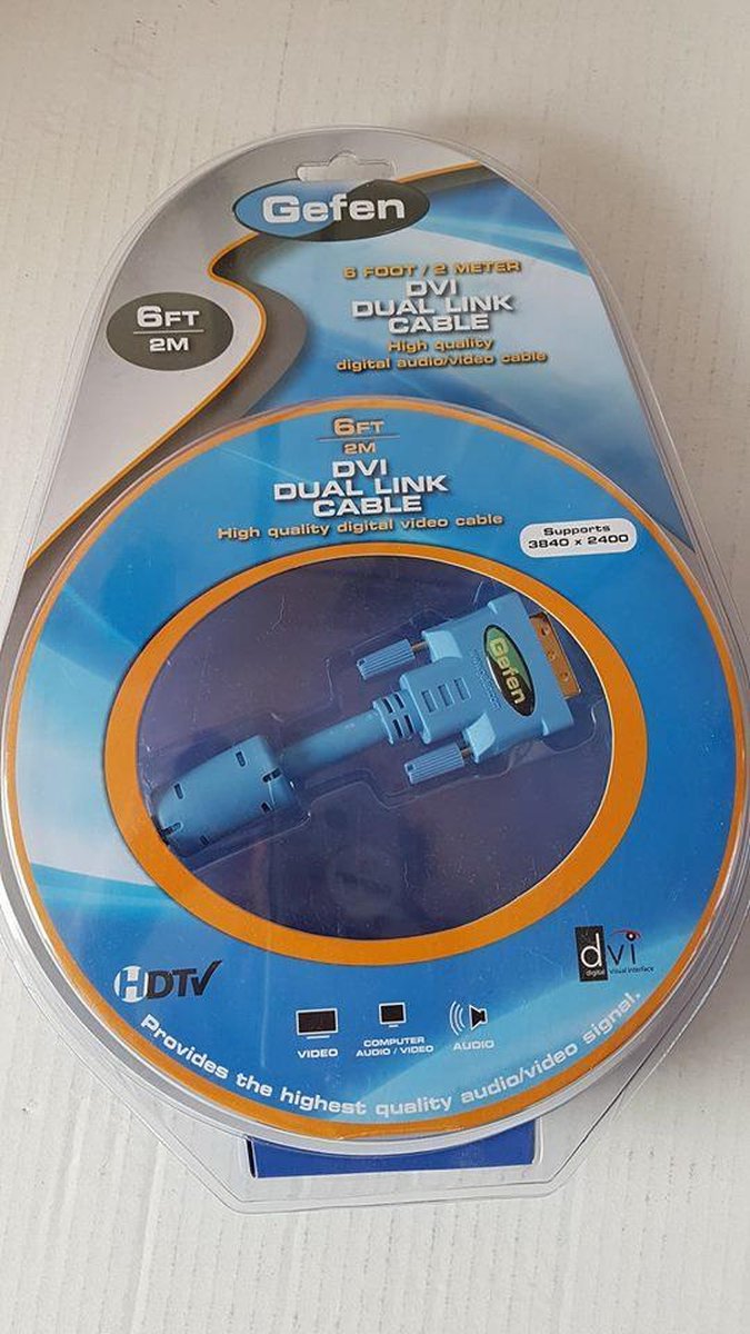 Gefen 2m DVI dual link 4K kabel 3840x2400