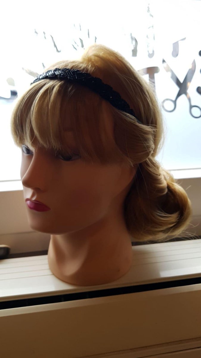 By Jozemiek / Gevlochten Haarbandjes Kralen zwart