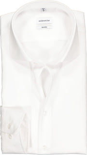 Seidensticker Shaped Fit overhemd - wit twill - Strijkvrij - Boordmaat: 39