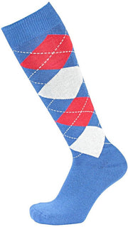 Pfiff sokken - Ruitersokken Blauw - Wit - Rood