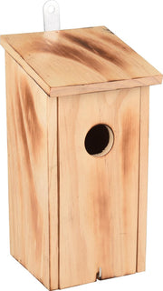 Flamingo Nestkastje gib hout gevlamd natuur 12x12x24cm