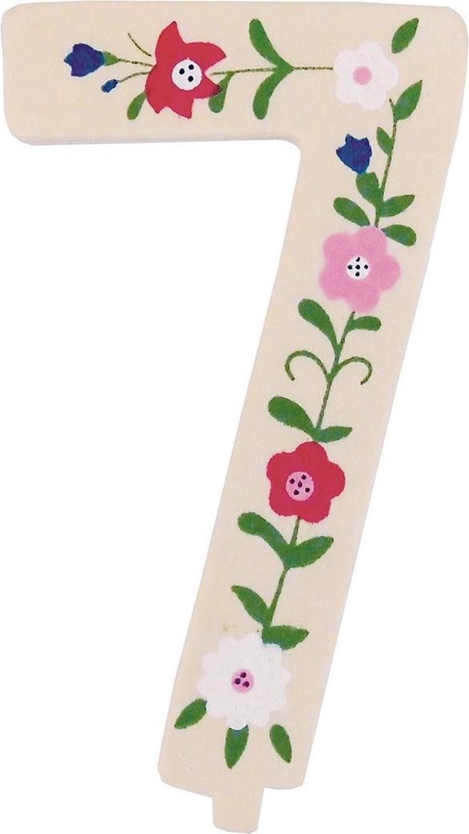 Tib Feestdecoratie "7" Hout 10 Cm Bruin