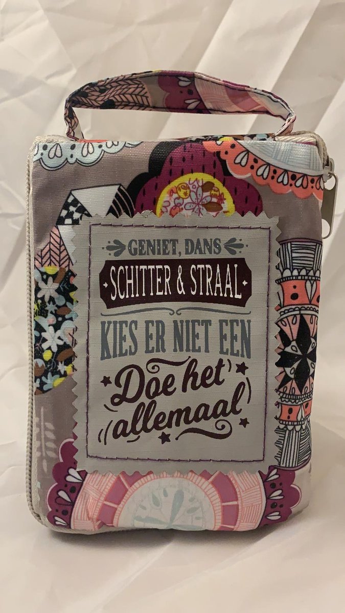 Shopper bag dames met leuke tekst GENIET