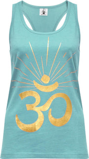 Yoga-Racerback-Top "OM sunray" - mint gold XL Loungewear shirt YOGISTAR