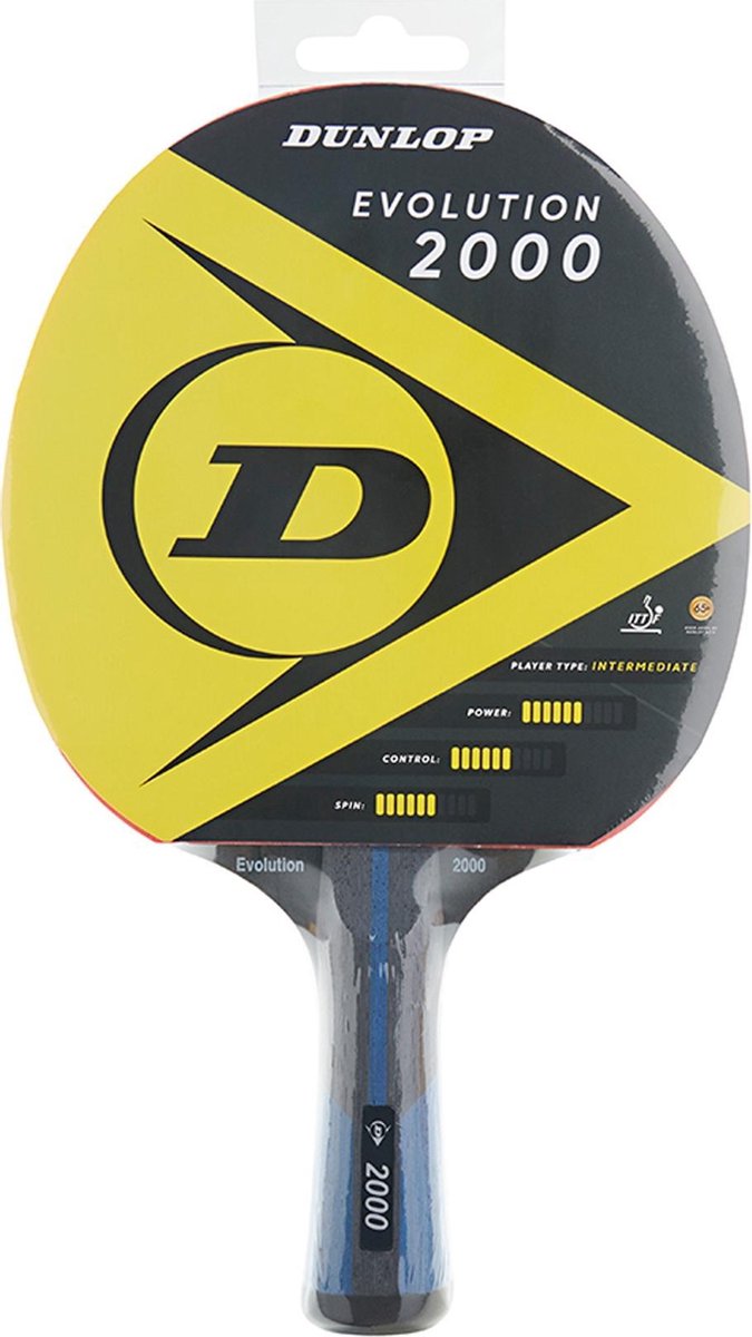 Dunlop Tafeltennisbats - rood - zwart