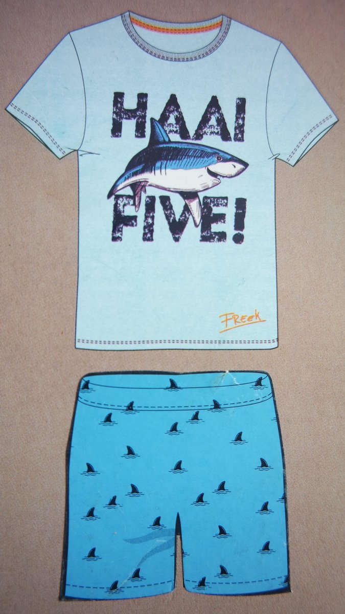 Freeks Shortama - Blauw - maat 116-122