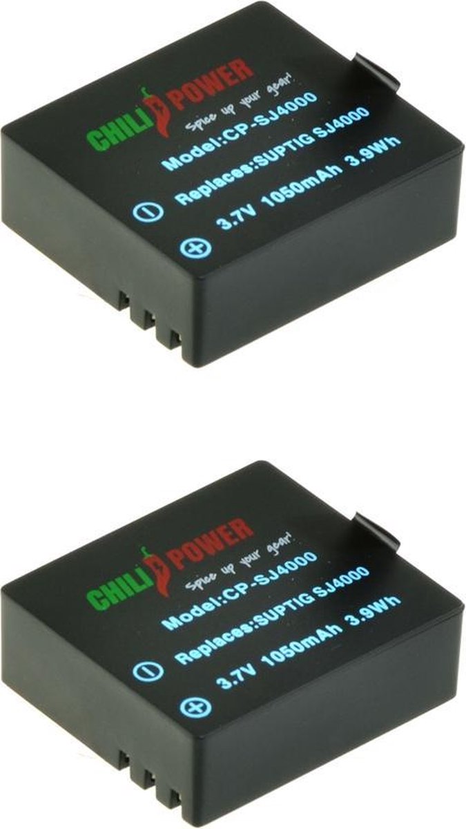 ChiliPower SJ4000 1050mAh accu - 2 stuks verpakking