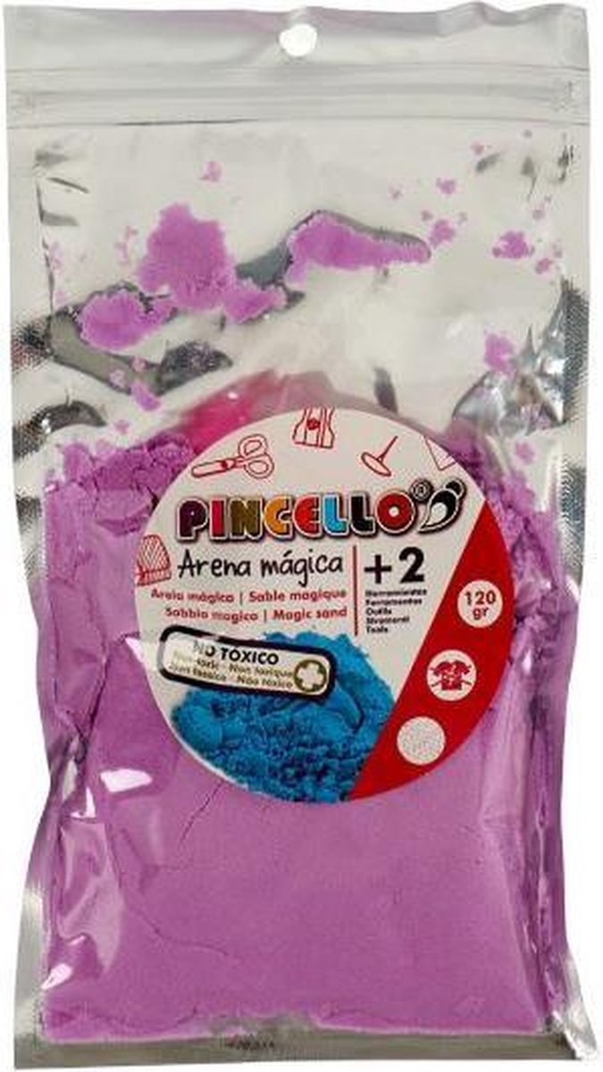 Pincello Speelzand Magic Junior 120 Gram Paars 3-delig