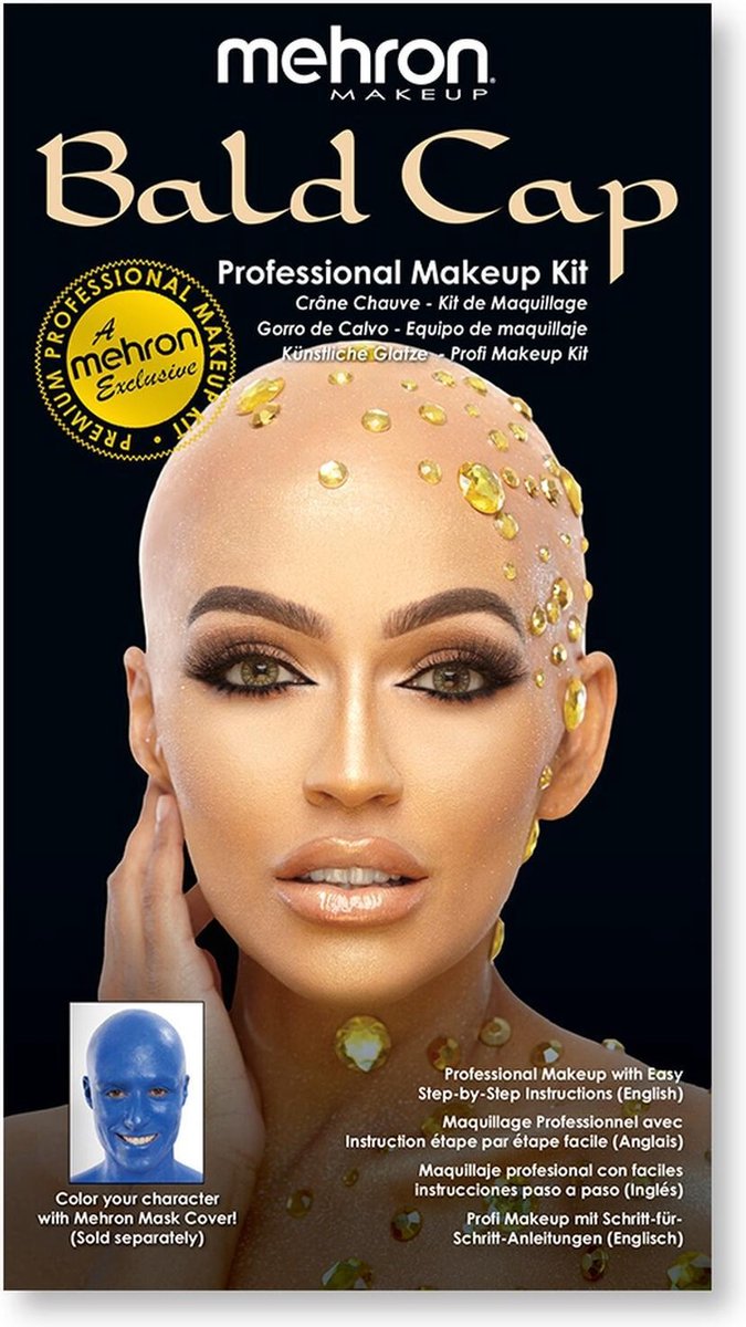 Mehron Compleet Karakter Schmink Makeup Kit - Kaal hoofd / Bald Cap