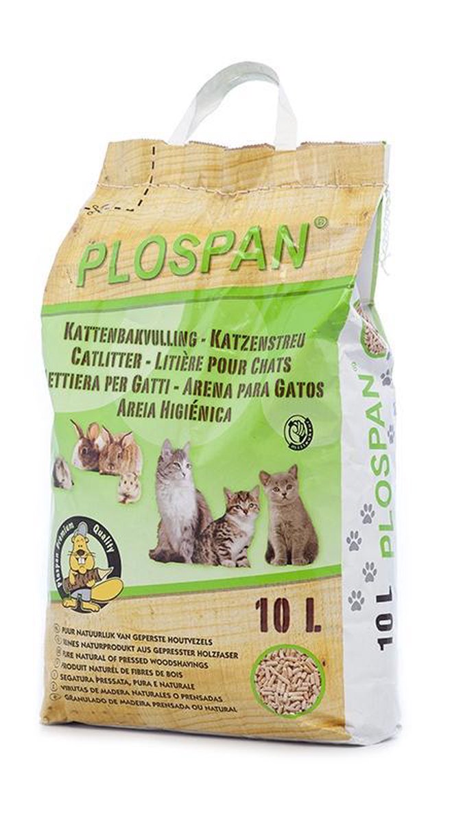Plospan Houtkorrel Kattenbakvulling - 10 Ltr