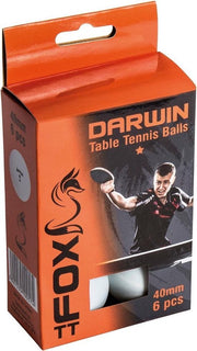 Fox Tt Tafeltennisballen Darwin 1 Star 40 Mm Wit 6 Stuks