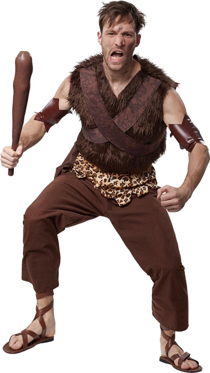 dressforfun - Clanchef uit het stenen tijdperk M  - verkleedkleding kostuum halloween verkleden feestkleding carnavalskleding carnaval feestkledij partykleding - 302764