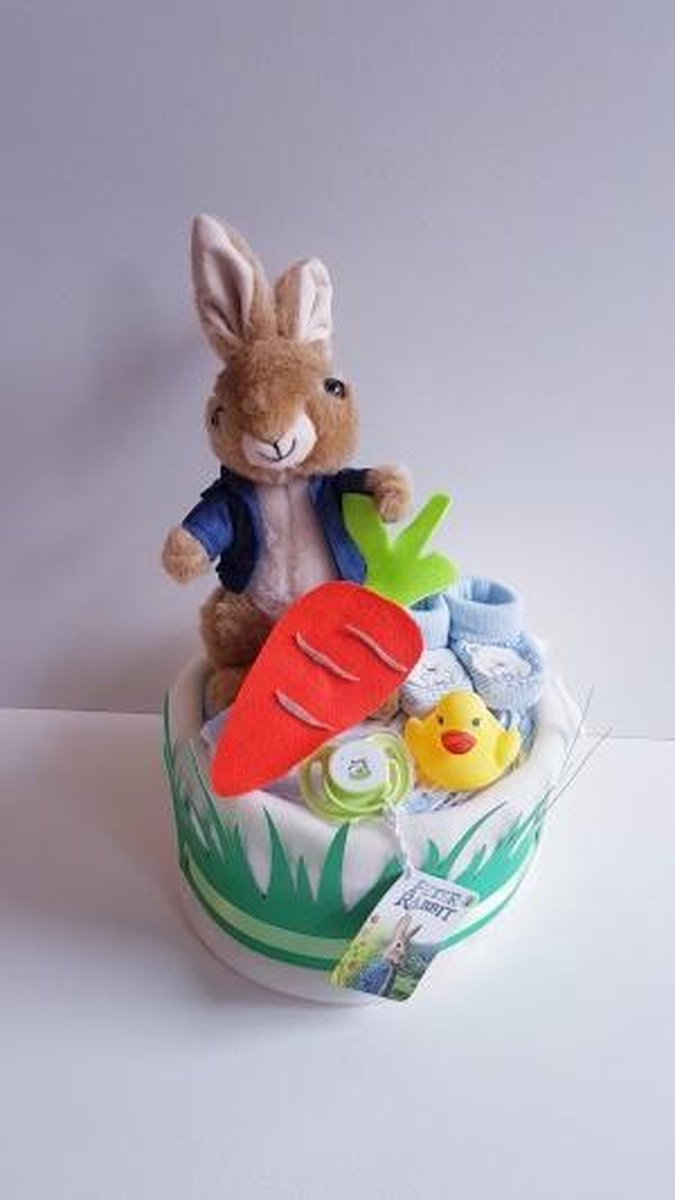 Luiertaart Pieter Konijn | Kraamcadeau | Kraampakket | Baby Cadeau