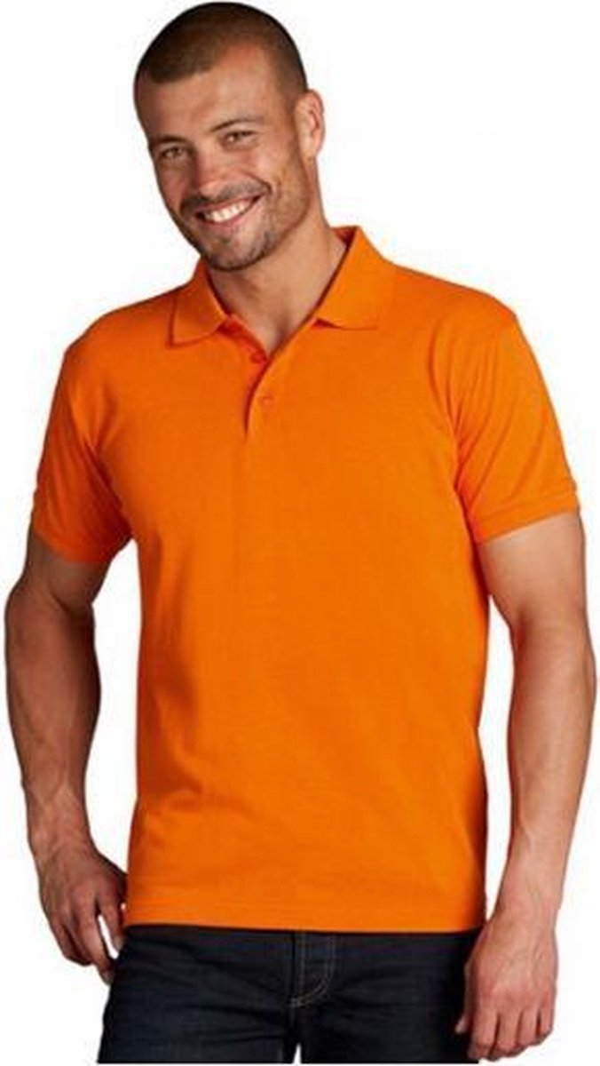 Grote maten heren poloshirt oranje 4XL