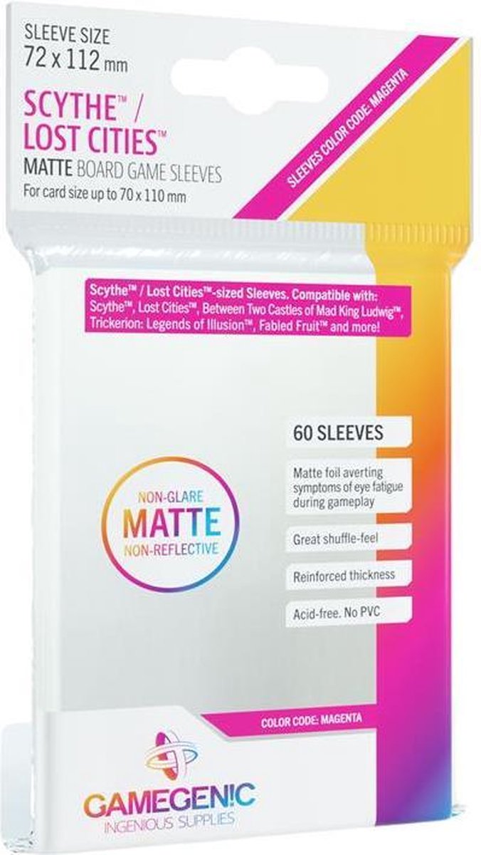 Sleeves Matte Board Game - Magenta 72x112 (60)