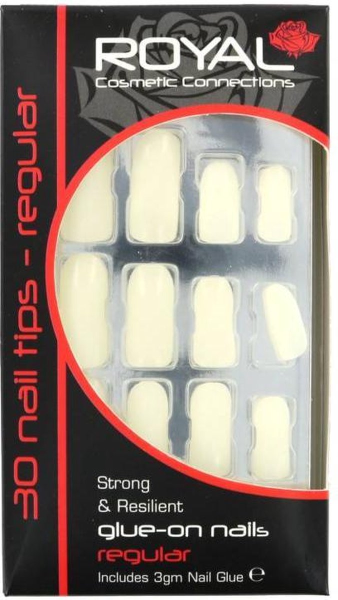 Royal 30 Glue-On Nail Tips - Natural (met nagellijm)