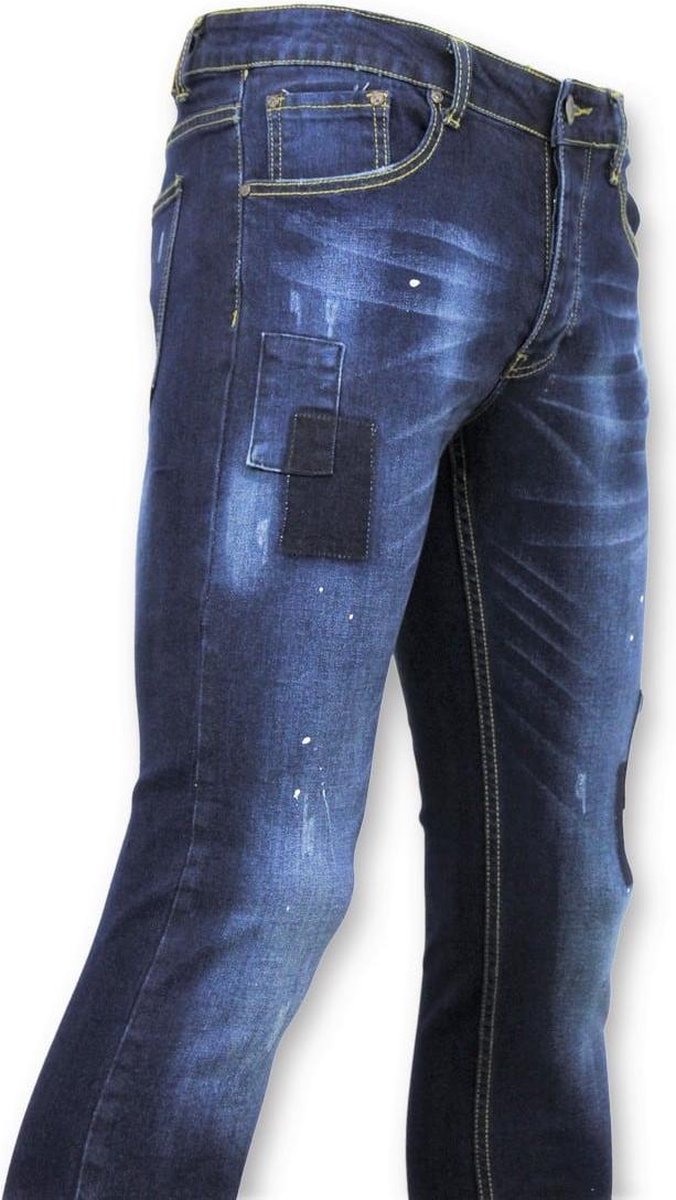 TRUE RISE Strakke Heren Jeans - Biker Jeans Mannen - 5029 - Blauw - Maten: 32