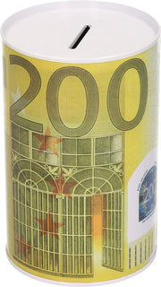 Spaarpot 200 euro biljet 8 x 15 cm - Blikken/metalen spaarpotten met euro biljetten