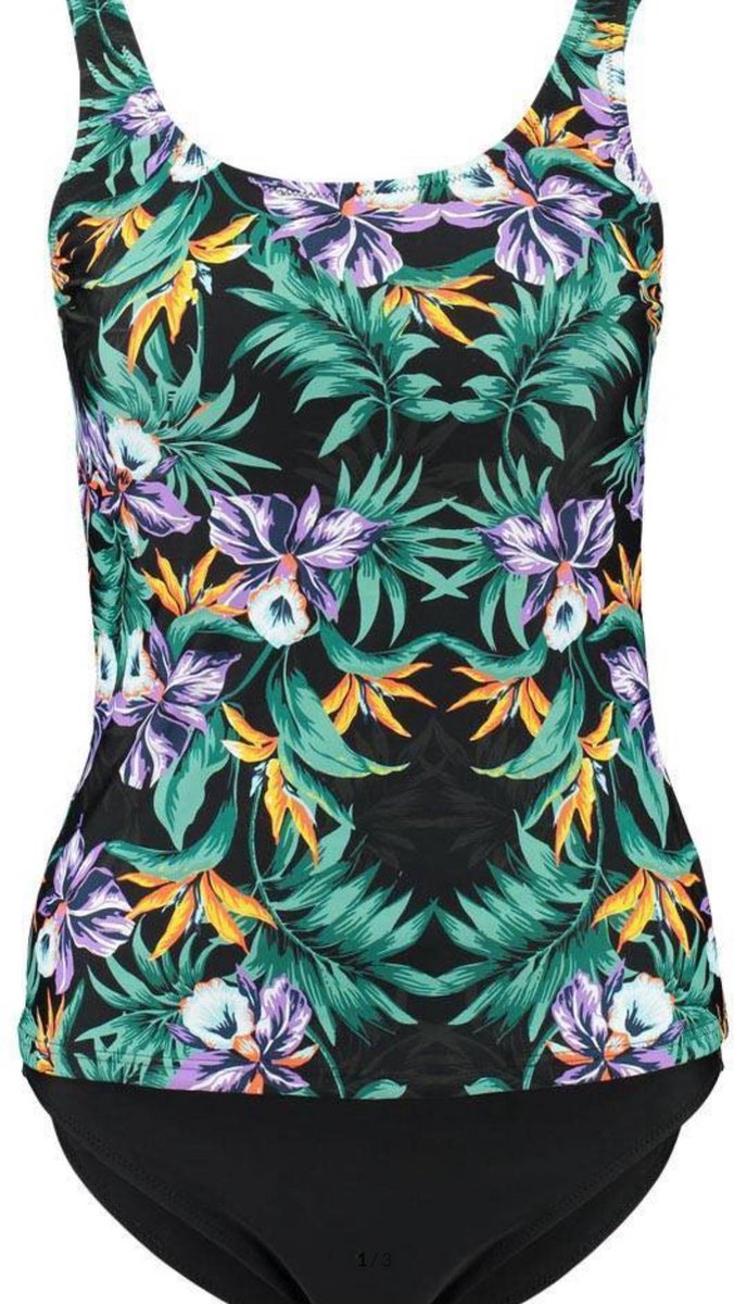 Bomain tankini zwart gebloemd 46