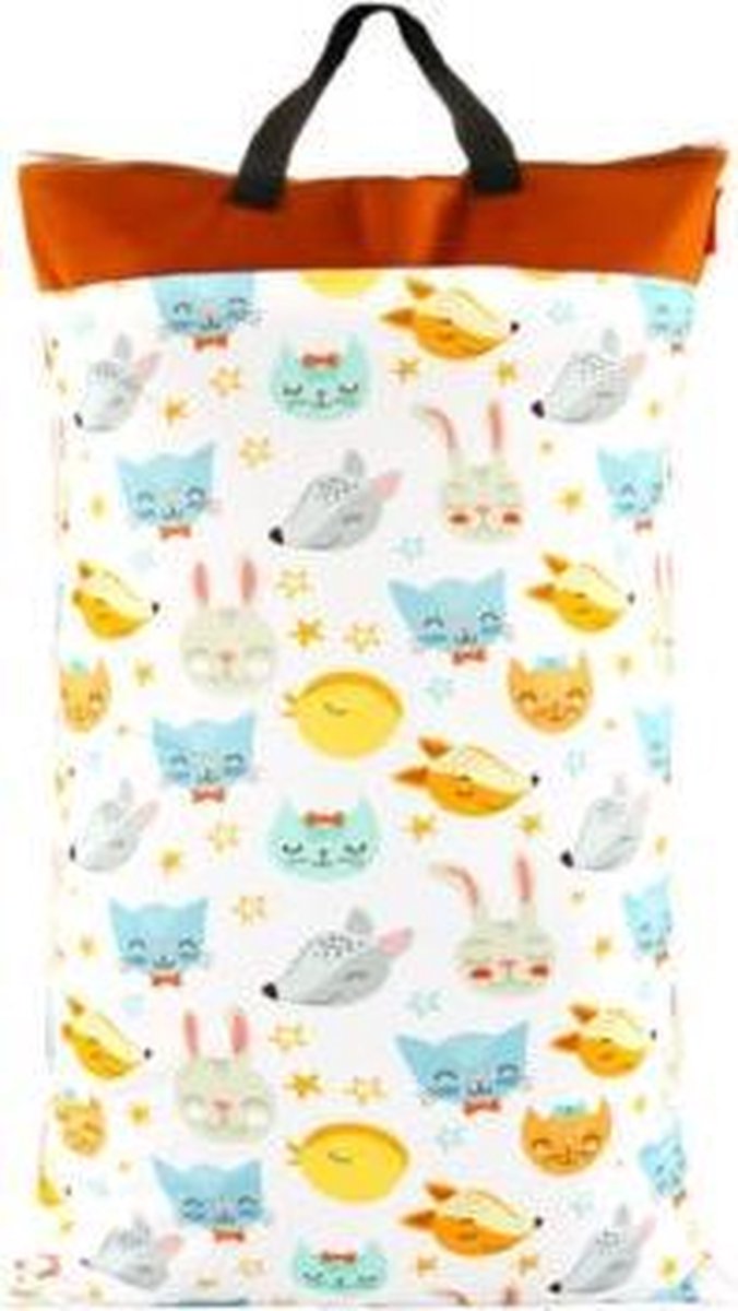 Wetbag XL – dieren | 70cm x 40cm | 2 vakken voor droge en natte spullen
