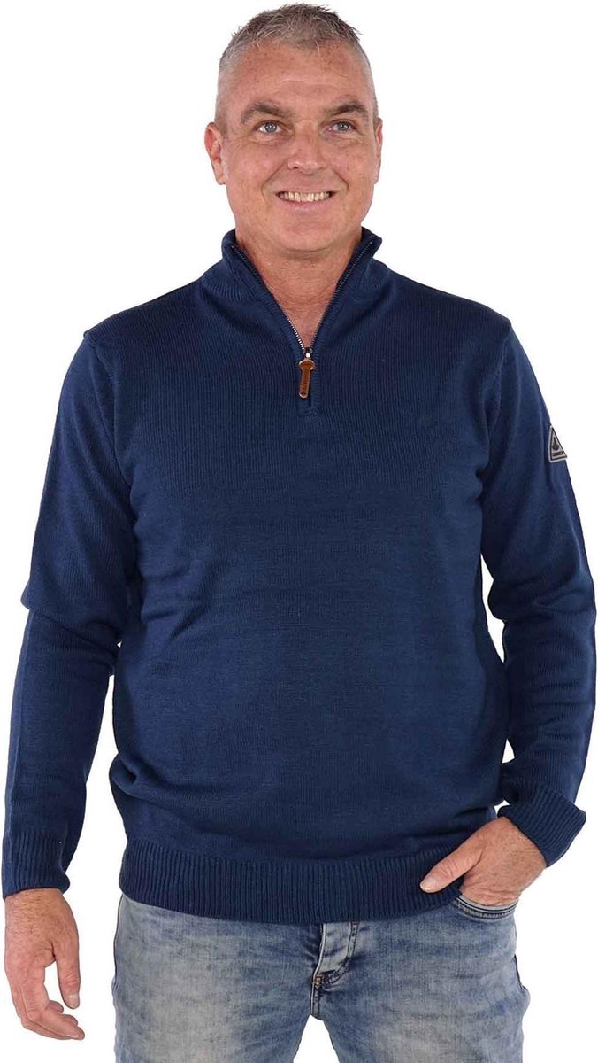 BJØRNSON Pullover Acryl 4 Seizoenen Heren Denim Blauw - Maat XL - JOAKIM