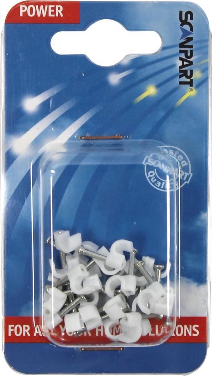 Scanpart Snoerclips 5mm Rond Wit A25