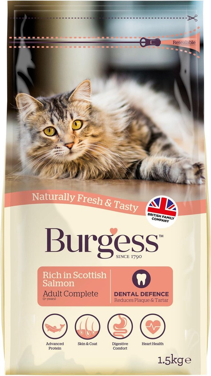 Burgess cat adult rijk aan schotse zalm kattenvoer 1
