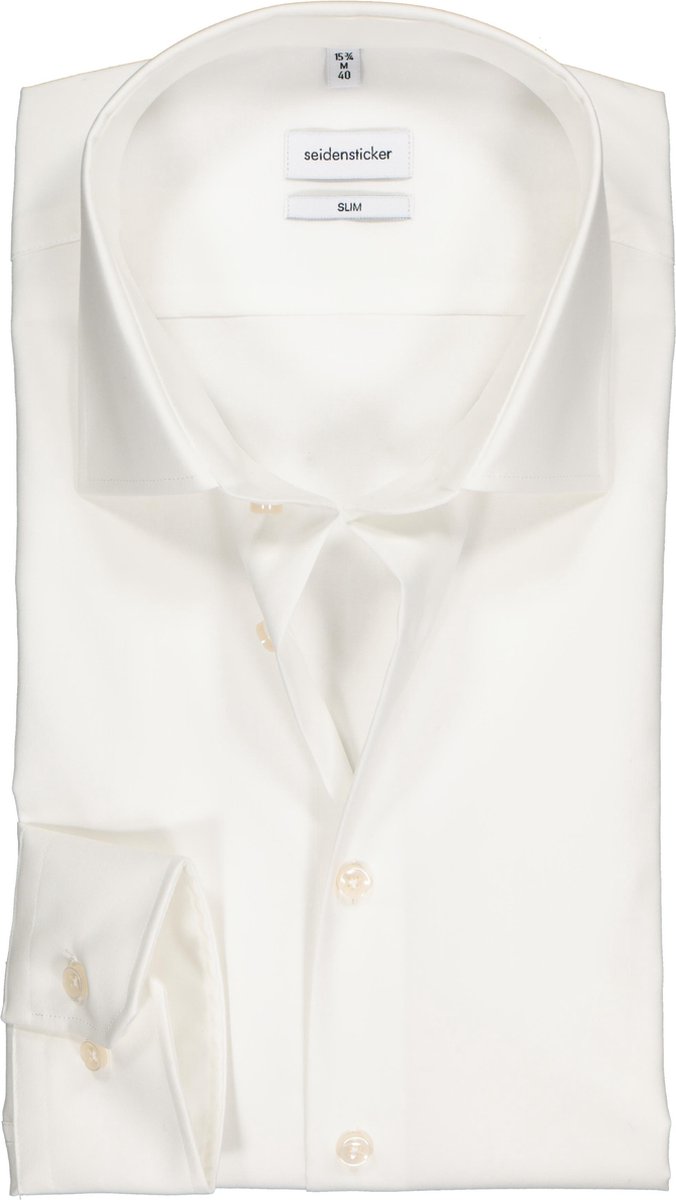 Seidensticker overhemd slim off white