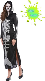Zeemeerminjurk Skelet Glow in the Dark - 118206-44