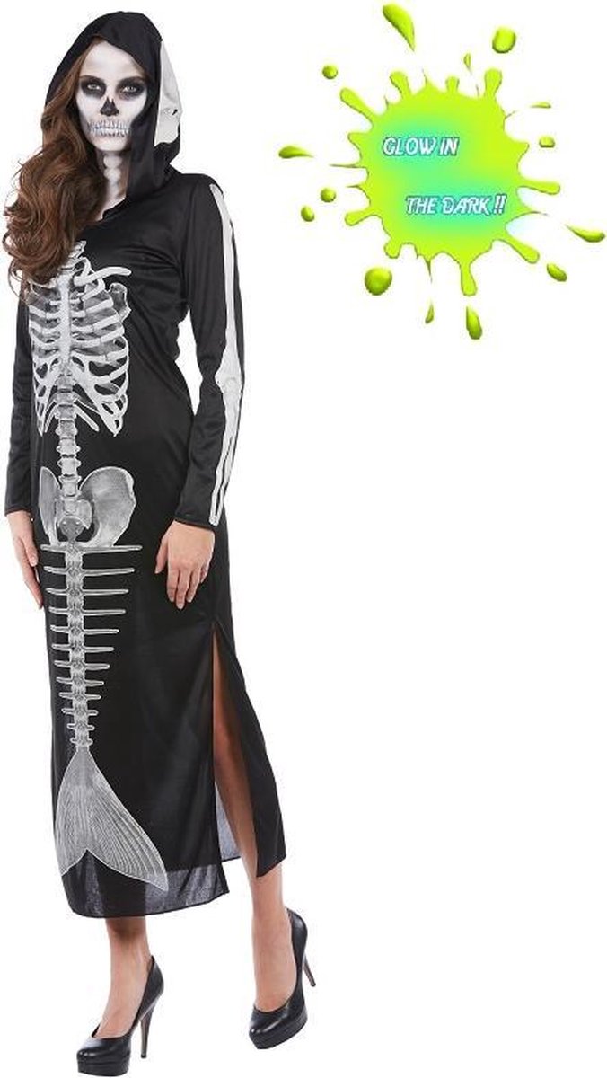 Zeemeerminjurk Skelet Glow in the Dark - 118206-44