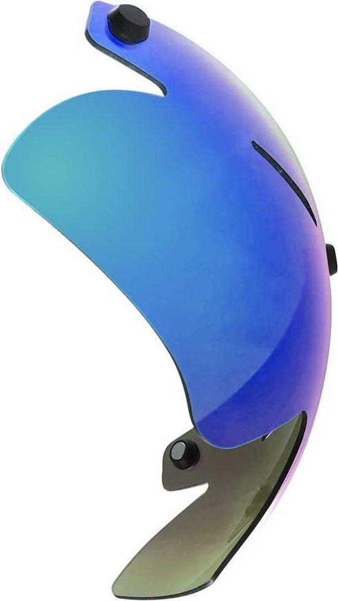 A2 vizier voor Alpha-2 Aero helm | Schaatshelm (donkere lens met blauw/groene coating)