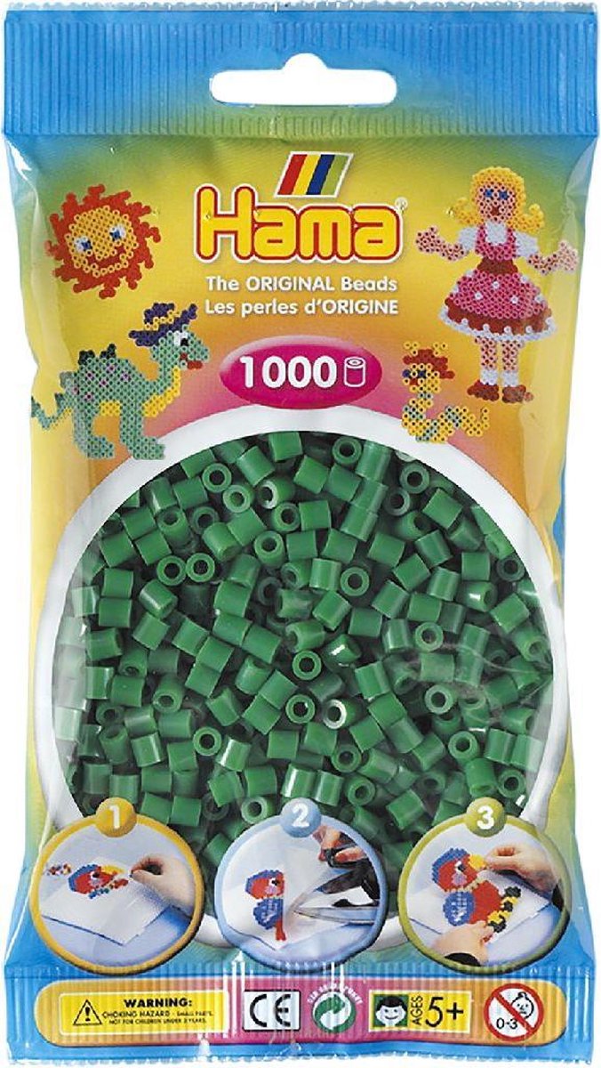 Hama 207-10 Bag 1000 Beads Green