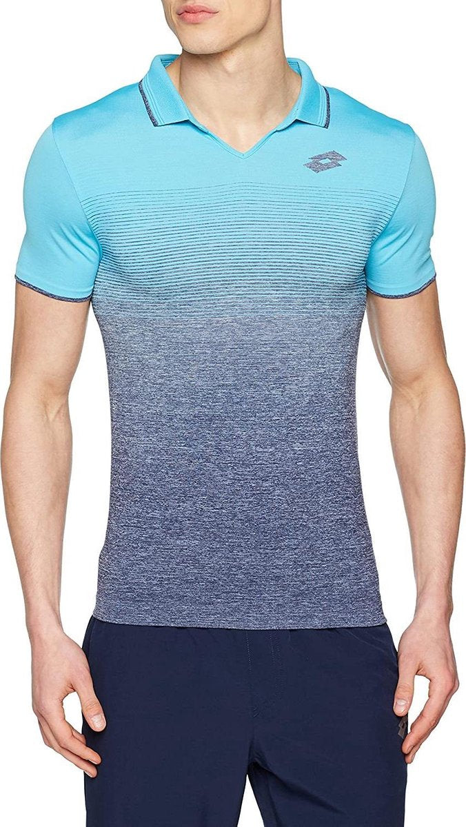Lotto Court II Polo - Seamless sportpolo - Tennispolo - Heren - Maat S -Blauw