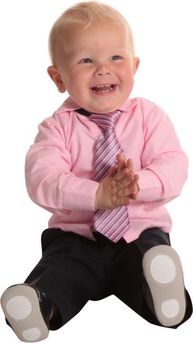 Baby overhemd roze met lange mouwen-74