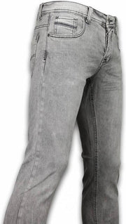 TRUE RISE Exclusive Basic Jeans - Regular Fit Casual 5 Pocket - Licht Grijs - Maten: 36