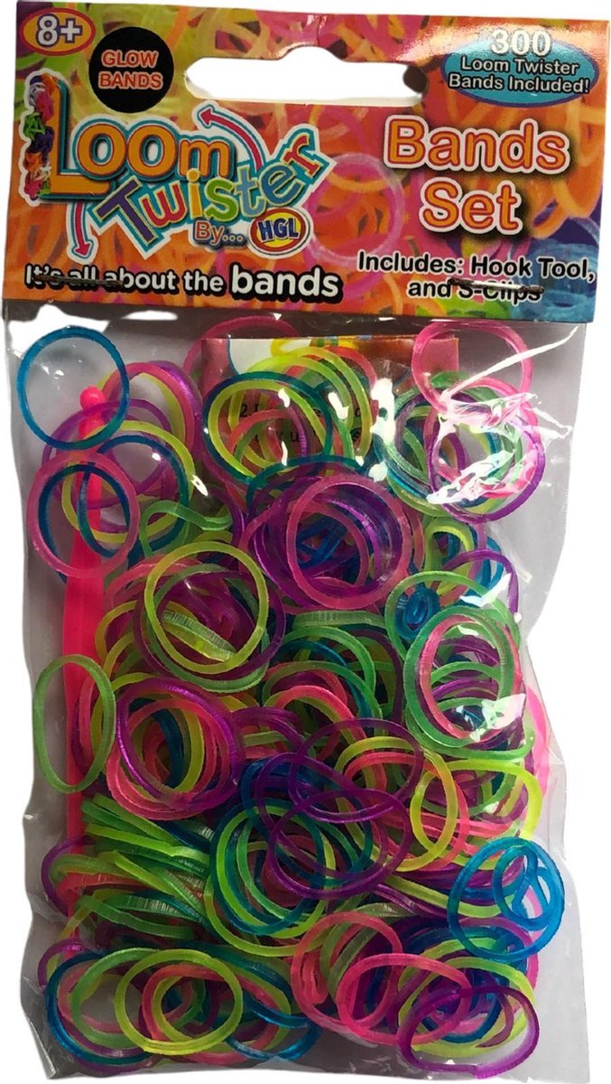 Loombands set transparant 300 - knutselspullen - decoratie - hobby - knutsel - versiering - maken - cadeau