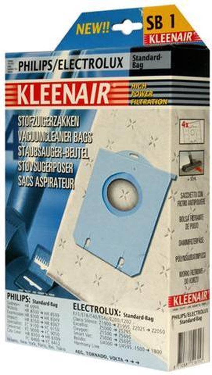 Kleenair HPF SB-1  - Stofzuigerzakken - Geschikt voor Philips/Electrolux - 20 stuks