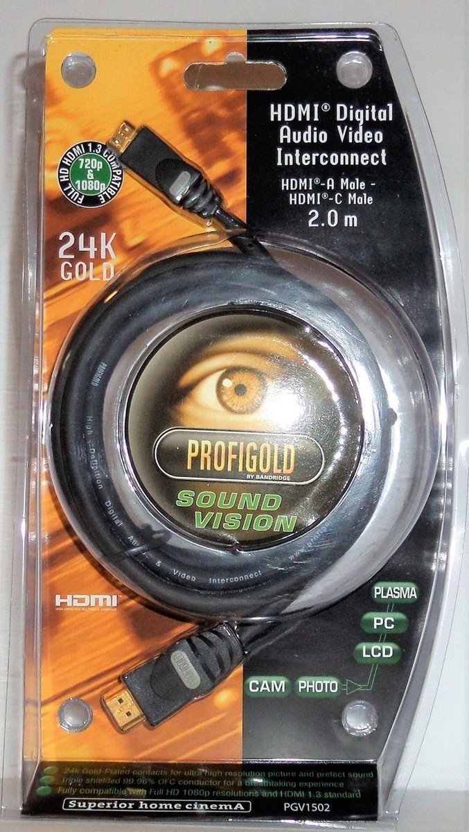 Profigold PGV1502 HDMI-A Male naar HDMI-C Male Digital Audio-Video - 2m