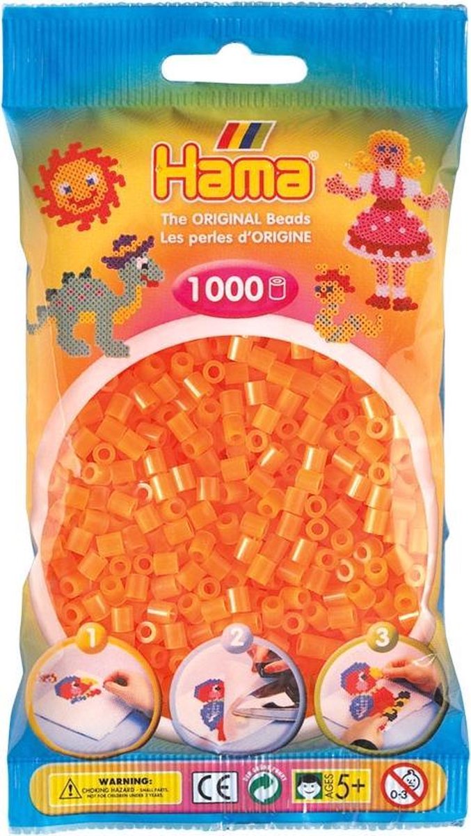 Strijkkralen 1000 Stuks Oranje Neon