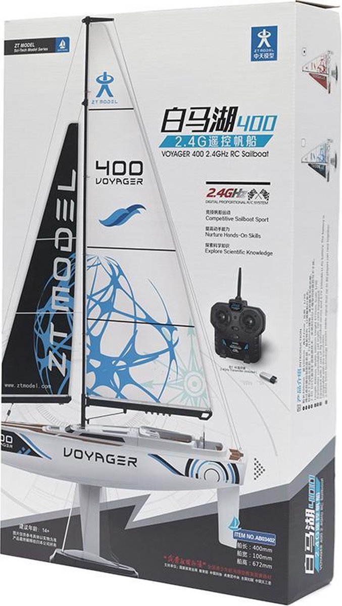 Radiografische Zeilboot Voyager 400 2.4G -Rood Playsteam
