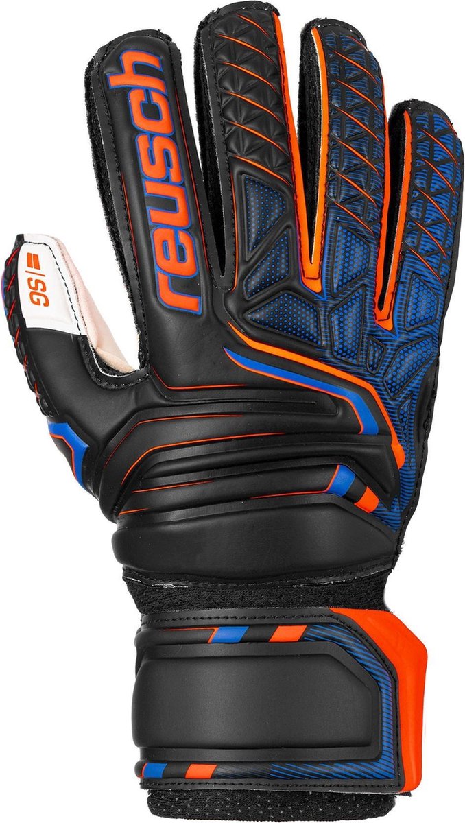 Reusch Attrakt SG  Keepershandschoenen - Maat 4  - Unisex - zwart/oranje/blauw/wit