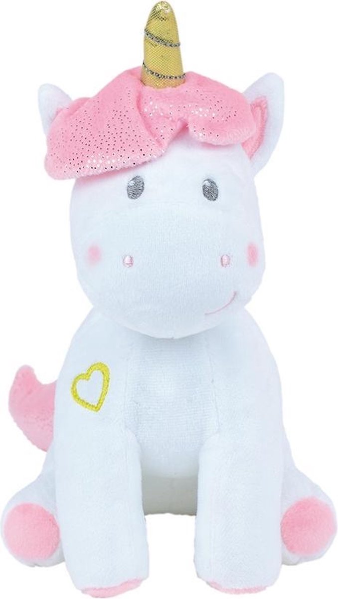 Jemini Muzikale Eenhoornknuffel Meisjes Pluche 24 Cm Wit/roze