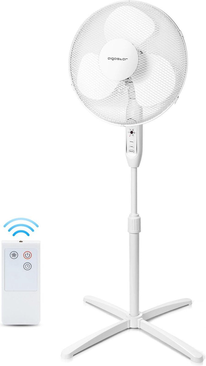 Aigostar Dandelion 33JTQ - Ventilator Staand - Statiefventilator - Met afstandsbediening - Wit