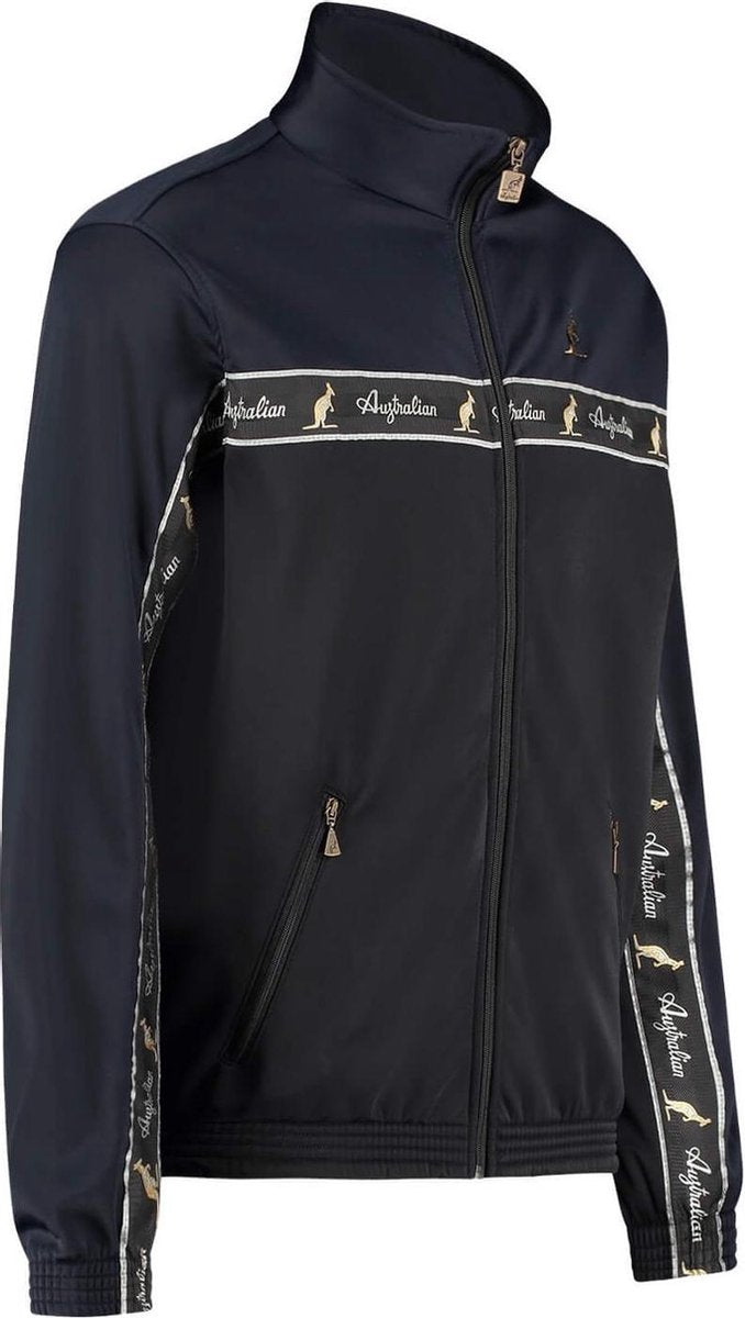 Australian duo jack met zwarte bies Blue Navy Melange maat M
