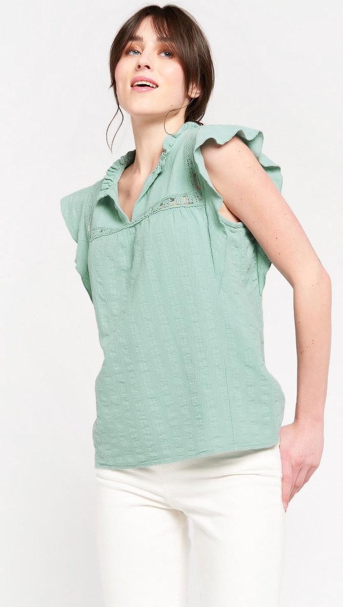 Blouse met ruches - Licht Groen