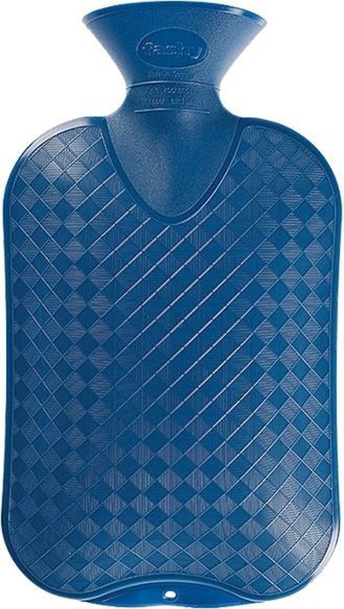 Fashy warm water kruik - rib blauw